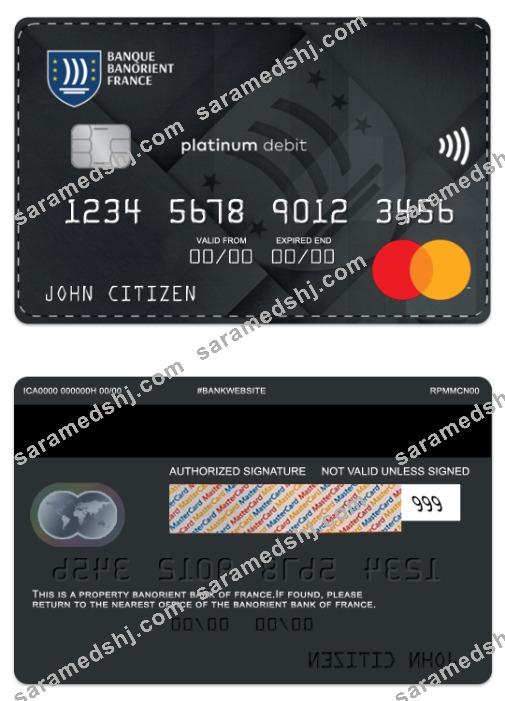 France Banorient France Bank platinum debit mastercard